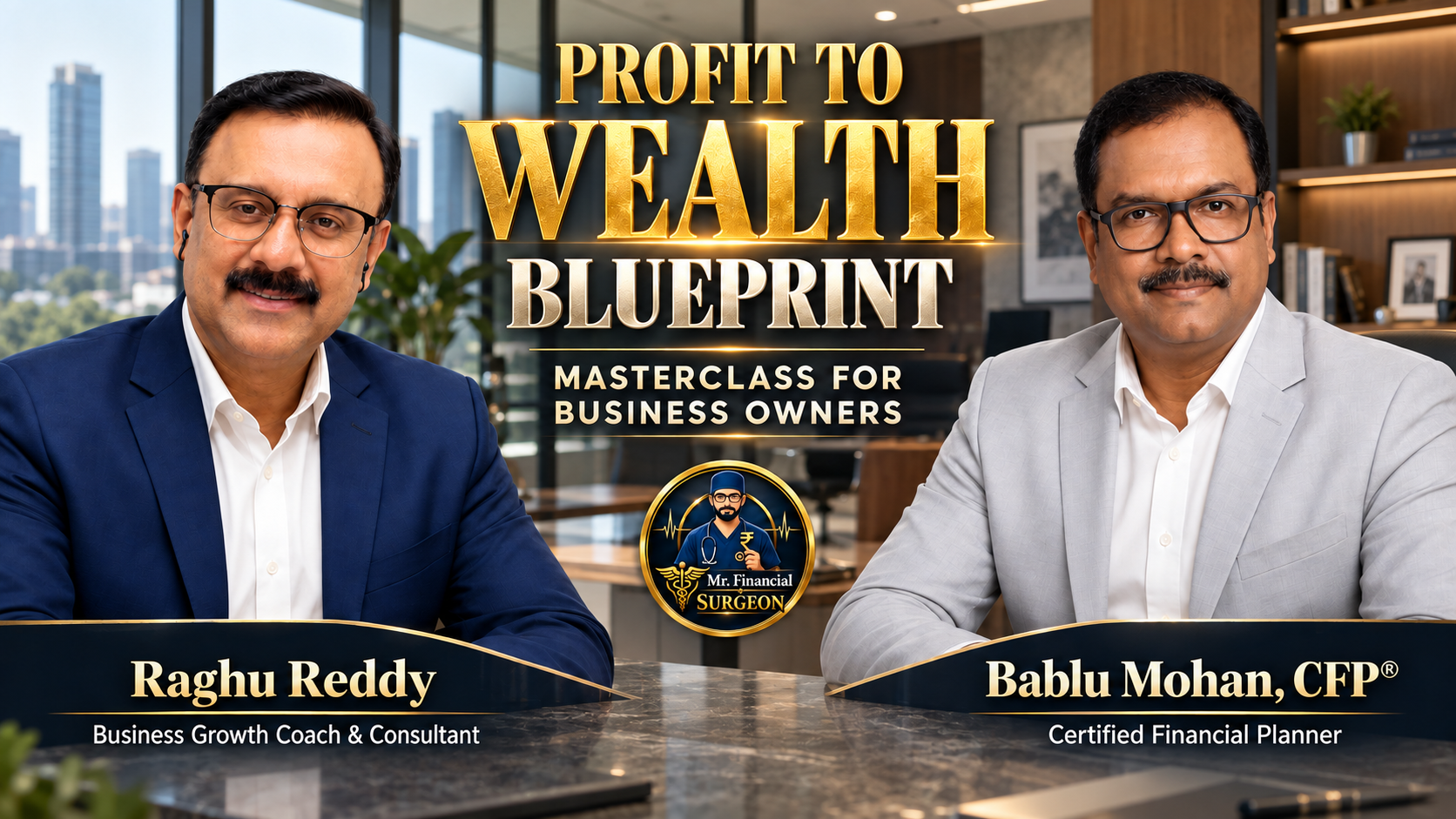 Profit to Wealth Blueprint Masterclass for Business Owners with Raghu Reddy and Bablu Mohan, CFP